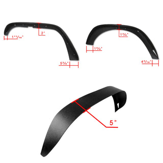 Spec D Flat Steel Fender Flares (Textured Black, 4pc): Jeep Wrangler JK 2007 - 2018