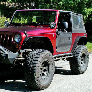 Spec D Flat Steel Fender Flares (Textured Black, 4pc): Jeep Wrangler JK 2007 - 2018