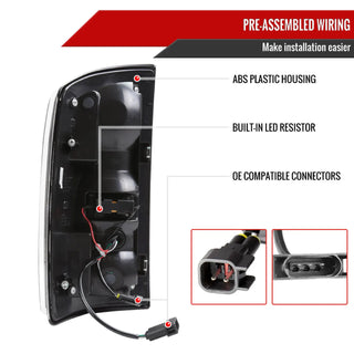 Spec D LED Bar Tail Lights (Smoke / Red LED): Dodge Ram 2007 - 2009