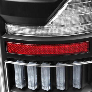Spec D LED Bar Tail Lights (Matte Black / White LED): Dodge Ram 2007 - 2009