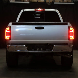 Spec D LED Bar Tail Lights (Matte Black / White LED): Dodge Ram 2007 - 2009