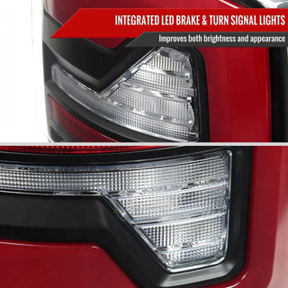 Spec D LED Bar Tail Lights (Matte Black / Red LED): Dodge Ram 2007 - 2009