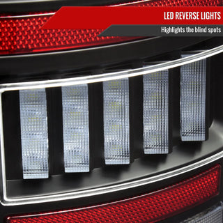 Spec D LED Bar Tail Lights (Matte Black / Red LED): Dodge Ram 2007 - 2009
