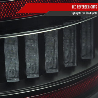 Spec D LED Bar Tail Lights (Dark Smoke / White LED): Dodge Ram 2007 - 2009