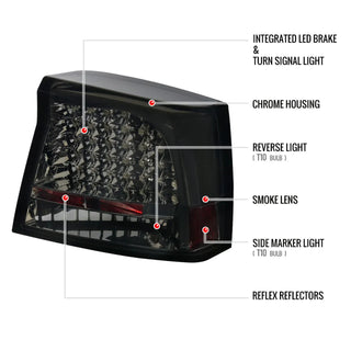 Spec D LED Tail Lights (Smoke): Dodge Charger 2006 - 2010