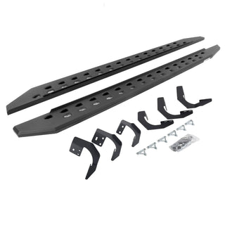 Go Rhino RB20 Slim Running Boards Kit w/ Brackets: Ram 1500 Crew Cab (19-24) - Textured Black