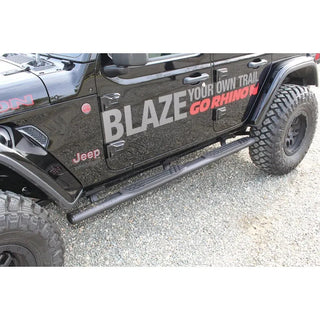 Go Rhino 1000 Series 4" Textured Black Side Steps: Jeep Wrangler (07-26)