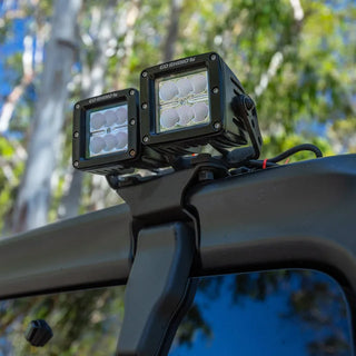 Go Rhino No-Drill Rear Hard Top Light Mount for Two 3in Cubes: Jeep Wrangler / Gladiator (07-26)