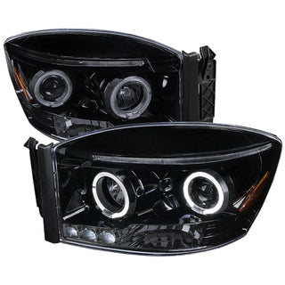 Spec D Projector Halo Headlights (Smoke): Dodge Ram 2006 - 2009
