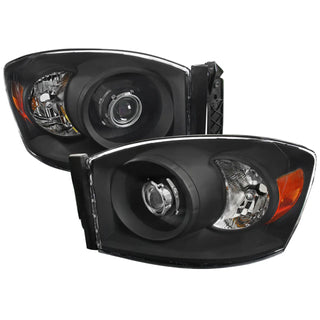 Spec D Projector Halo Headlights (Black): Dodge Ram 2006 - 2008