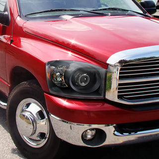 Spec D Projector Halo Headlights (Black): Dodge Ram 2006 - 2008