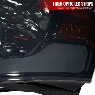 Spec D OEM Style Headlights w/ LED Bar (Smoke): Dodge Ram 2006 - 2008