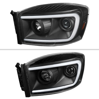 Spec D LED Projector Headlights (Matte Black): Dodge Ram 2006 - 2008