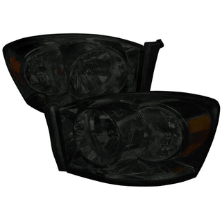 Spec D Crystal Headlights (Smoke): Dodge Ram 1500 2006 - 2008 /  2006-2009 RAM 2500 3500