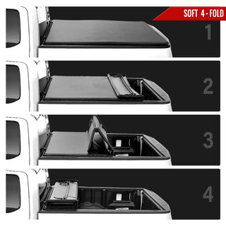 Spec D Soft Quad Fold Tonneau Cover: Dodge Dakota (w/ 6.5ft Bed) 2005 - 2011