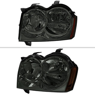 Spec D OEM Style Headlights (Smoke): Jeep Grand Cherokee 2005 - 2007