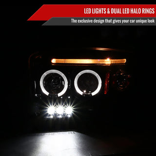 Spec D Projector Halo Headlights (Smoke): Dodge Dakota 2005 - 2007