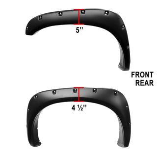 Spec D Riveted Style Fender Flares (Smooth Black, 4pc): Dodge Ram 2002 - 2009