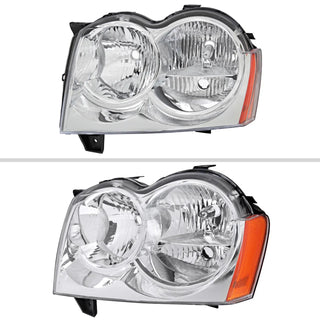 Spec D OEM Style Headlights (Chrome): Jeep Grand Cherokee 2005 - 2007
