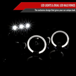 Spec D Projector Halo Headlights (Glossy Black): Dodge Magnum 2005 - 2007