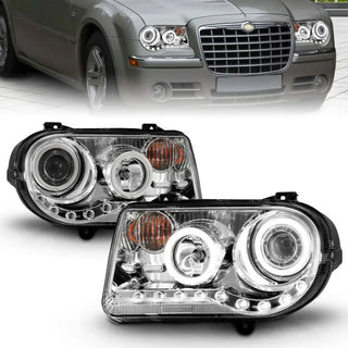 ANZO Projector Headlights w/ Halo CCFL Chrome Housing (PAIR): Chrysler 300 / 300C SRT8 (2005-2010)