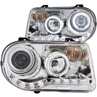 ANZO Projector Headlights w/ Halo CCFL Chrome Housing (PAIR): Chrysler 300 / 300C SRT8 (2005-2010)