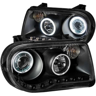 ANZO Projector Headlights w/ Halo Black (CCFL) G2: Chrysler 300 / 300C SRT8 (2005-2010)