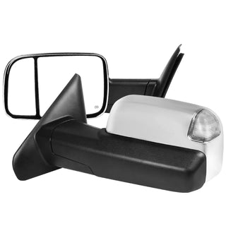 Spec D Manual-Fold Heated Mirror Set w/ Turn & Puddle Light (F&R): Dodge Ram (02-10) - Chrome
