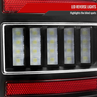Spec D LED Bar Tail Lights (Matte Black / White LED): Dodge Ram 2002 - 2006