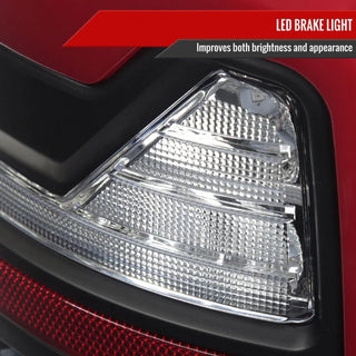 Spec D LED Bar Tail Lights (Matte Black / Red LED): Dodge Ram 2002 - 2006