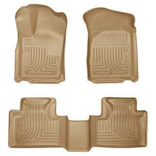Husky Liners Weatherbeater Floor Liners (FRONT AND 2ND SEAT): Dodge Durango / Jeep Grand Cherokee 2011 - 2015 Tan