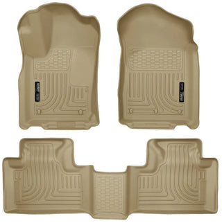 Husky Liners Weatherbeater Floor Liners (FRONT AND 2ND SEAT): Dodge Durango / Jeep Grand Cherokee 2011 - 2015 Tan