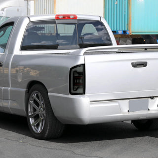 Spec D LED Bar Tail Lights (Dark Smoke / White LED): Dodge Ram 2002 - 2006