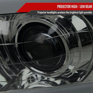 Spec D Projector Halo Headlights w/ LED Bar (Smoke): Dodge Ram 2002 - 2005
