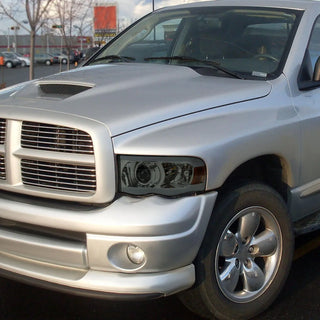 Spec D Projector Halo Headlights w/ LED Bar (Smoke): Dodge Ram 2002 - 2005