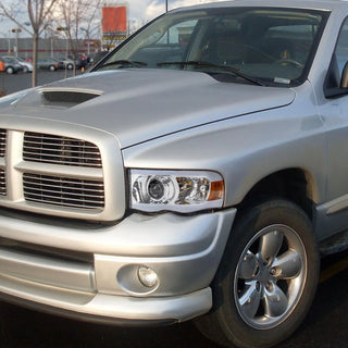 Spec D Projector Halo Headlights w/ LED Bar (Chrome): Dodge Ram 2002 - 2005