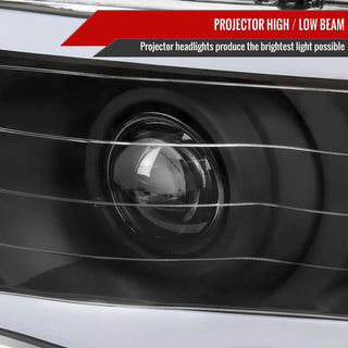Spec D Projector Halo Headlights w/ LED Bar (Black): Dodge Ram 2002 - 2005