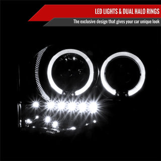 Spec D Projector Halo Headlights (Smoke): Dodge Ram 2002 - 2005