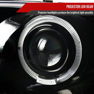 Spec D Projector Halo Headlights (Glossy Black): Dodge Ram 2002 - 2005