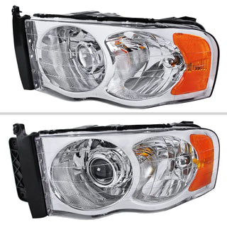 Spec D Projector Halo Headlights (Chrome): Dodge Ram 2002 - 2005