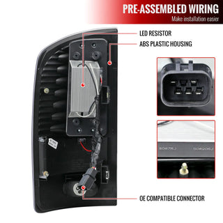 Spec D LED Tail Lights (Red, Version 2): Dodge Ram 2002 - 2005