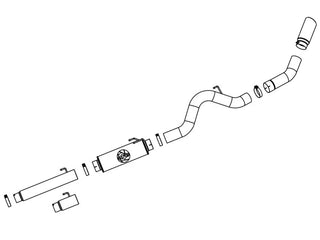 aFe Large Bore-HD 5" 409 SS Cat-Back Exhaust System Polished Tip (REAR): Dodge Ram 2500/3500 2004.5-2007 5.9L Cummins