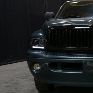 Spec D Projector Halo Headlights (Smoke): Dodge 1994 - 2002