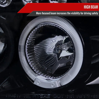 Spec D Projector Halo Headlights (Smoke): Dodge Ram 1994 - 2002