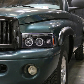 Spec D Projector Halo Headlights (Smoke): Dodge Ram 1994 - 2002