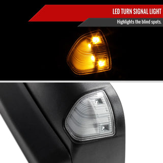 Spec D Left & Right Mirrors Set (Manual-Fold, Black): Dodge Ram 1998 - 2002
