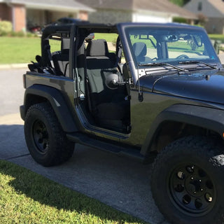 Spec D Side Mirrors (Round, Quick Release): Jeep Wrangler 1997 - 2018