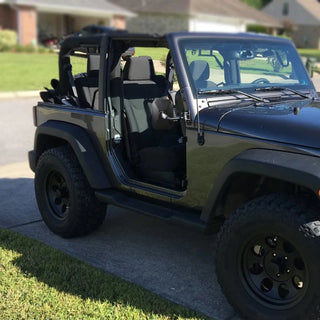 Spec D Side Mirror (Square, Quick Release): Jeep Wrangler 1997 - 2018