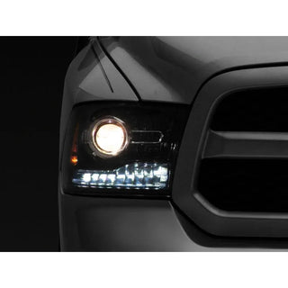 Raxiom LED Halo Headlights w/ Switchback Turn Signals: Fits Dodge / Ram 1500 (02-18) - Black