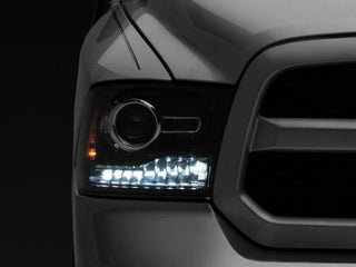 Raxiom LED Halo Headlights w/ Switchback Turn Signals: Fits Dodge / Ram 1500 (02-18) - Black